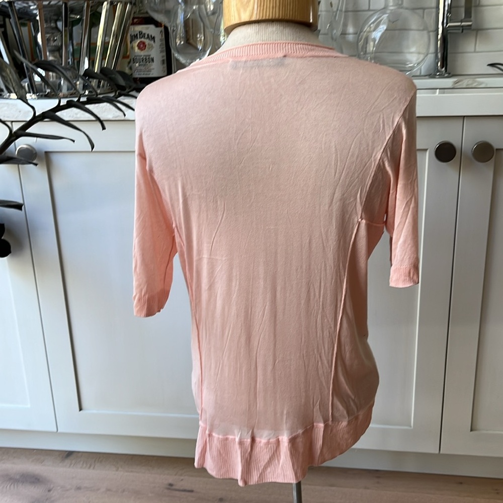 VGUC MaxMara weekend 100% silk short sleeve sweater with floral centre panel - Picture 5 of 8